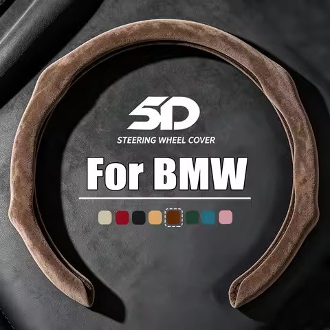 O/D Shaped Suede Steering Wheel Covers Universal Car Anti-slip For BMW i3 i4 iX i7 iX5 XM iX1 iX3 xD