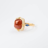 【代表作系列-芬達汽水】原創18K金 芬達石 藍寶石 戒指