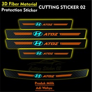 5 PCS SILL PLATE KARBON 3D MOBIL HYUNDAI ATOZ STICKER CARBON 3D  MOBIL HYUNDAI ATOZ