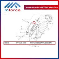 QJMOTOR AX200 AX200S MUFFLER DECORATIVE COVER SILVER PART & BLACK COLOR PART ORIGINAL QJMOTOR