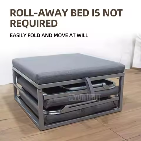 Office Home Folding Bed Portable Recliner for Office Nap Bed Gray Tri-fold Folding Bed No installati