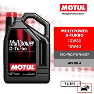 MOTUL Multipower D-Turbo 10W30 | 15W40 7L Minyak Enjin Diesel Technosynthese API CK-4