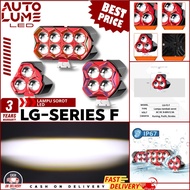 CAHAYA LG SERIES-F LED Car Spotlight Projector Super Bright | White + Yellow Light | Waterproof IP67