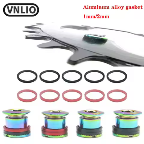 Vnlio 10PCS bicycle sprocket screw washer 1mm 2mm crank set sprocket screw washer ring