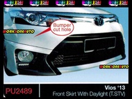 PU2489 Toyota Vios 2013 PU Front Skirt With Day Light (TRD Sportivo) - Remark : Bumper Cut Hole