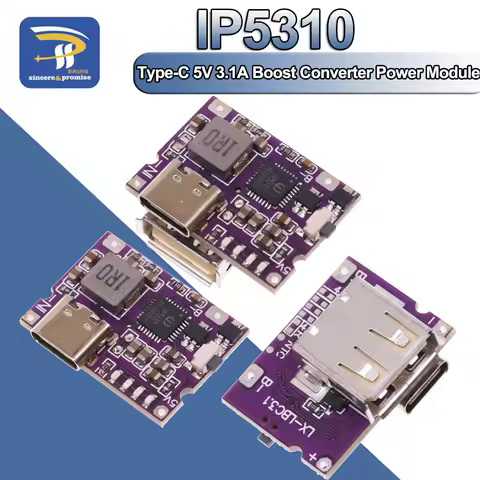 Type-C USB 5V to 4.2V 3A Boost Converter Step-Up Power Module IP5310 Lithium Battery Charging Protec