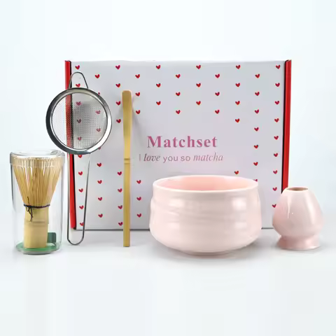 2/4/5pcs Matcha Whisk Set, includes Whisk Sets and Matcha Bowl with Spout, Traditional Japanese Matc
