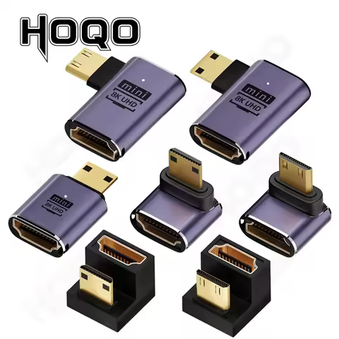 360 Degree U-shaped Mini HDMI gender Adapter 180 Mini HDMI Male to HDMI Female Angled L Converter HD