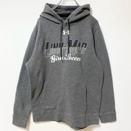 古著 UNDER ARMOUR 長袖印花套頭連帽衫，灰色，M 碼
