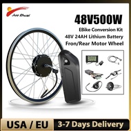 48V 500W Hub Motor E Bike Conversion Kit Front Rear Drive 20''24''26''27.5''700C Wheel Lithium Battery 13/20/24AH Electric Bike
