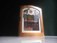 【老時光 OLD-TIME】早期二手歐美風格彩繪玻璃香料收納壁櫃