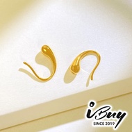 IBUY 999 Gold Rupert's Tears Ear Hook 24K (999) 足金999 鲁伯特之泪 耳钩