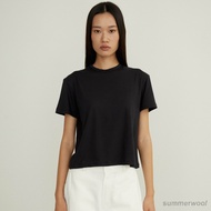 SUMMERWOOL – Vint tee(Black): Boxy Fit T-Shirt เสื้อยืดผ้าบาง สีดำ
