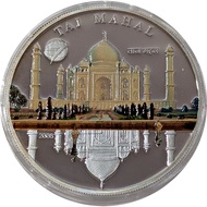 2008 7 Wonders Of The World Taj Mahal Silver-Plated Copper Colourized Coin
