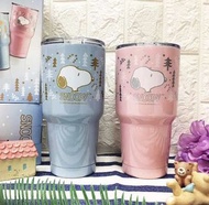 冰霸杯 Snoopy 史努比 真空 保冰保熱 內陶瓷 不鏽鋼 水杯 粉紅 粉藍 正版授權​​​​