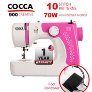 COCCA 900 Sewing Machine 10 Stitch Pattern 70W Heavy Duty Motor