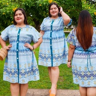 Thai Pattern Dress Bust 50 54 58 62 66 Inches Native For Fat People
