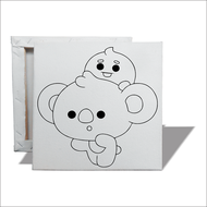 Kanvas Sketsa BT21 20x20 cm / Kanvas Lukis Sketsa Mewarnai BT21 20x20 cm