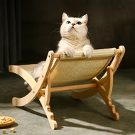Cat Sofa Recliner Chair Sisal Scratch-Resistant Foldable Cat Scratch Board Solid Wood Cat Bed Adjustable Cat Bed