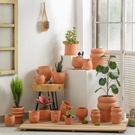 FREE Shipping✿WindSing✿ Terra Cotta Pots with Saucer Large Red Clay Pots Ceramic Pottery Planter Cac