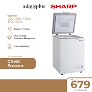 Sharp R600a Refrigerant Dual Cooling &amp; Extra Cool  Chest Freezer (110L-510L (White)) - SJC Series