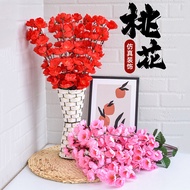 Artificial Peach Blossom Branch Artificial Flower Artificial Plastic Flower Bionic Cherry Blossom Br