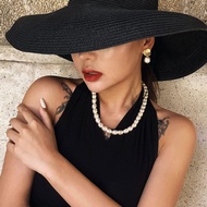 สร้อยคอไข่มุกบาร็อค U7เครื่องประดับงานแต่งงานคอไข่มุกน้ำจืดสีขาวสำหรับผู้หญิงผู้ชาย