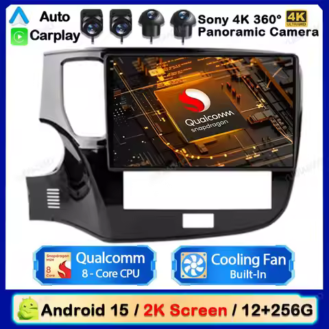 Android 15 Car Radio For Mitsubishi Outlander 3 III GF0W GG0W 2018 - 2021 Carplay Auto SWC 4G LTE 5G