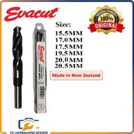 15.5MM - 20.5MM EVACUT HSS DRILL BIT 1/2" REDUCES SHANK (METRIC)
