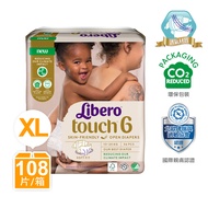 麗貝樂 Libero - 綠色環保升級/嬰兒尿布/紙尿褲touch-頂級系列 (XL/6號)-36片x3包