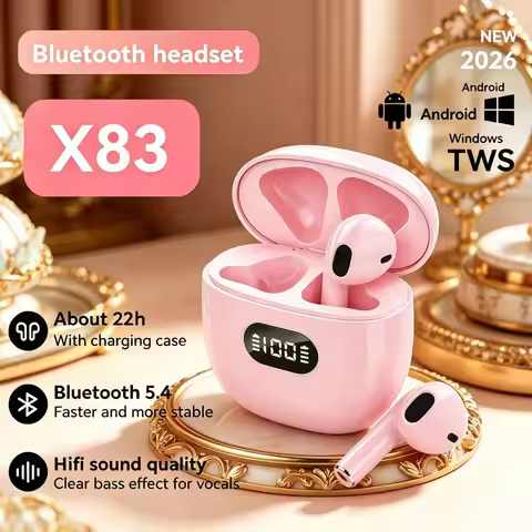 X83 TWS Wireless Bluetooth 5.4 Earphone HiFi Stereo Headphones LED Power Display In-Ear Earbuds 3-4H