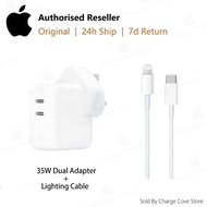 【100% Original】Apple 35W Dual USB-C Port Power Adapter + Type C Lightning Cable Set | Fast Charging