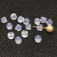 diy Earring accessories: silicone hamburger ear plugs, transparent semi-finished earring accessories