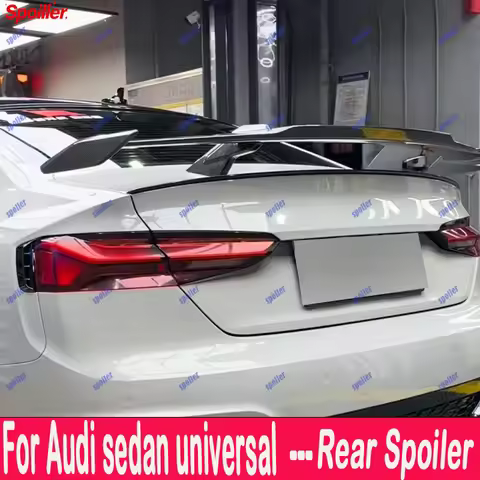 Spoiler For Audi Sedan Universal A3 A4 A5 A6 A7 B6 B7 B8 8.5 B9 C7 Black Carbon Fibe Rear Trunk Lid 