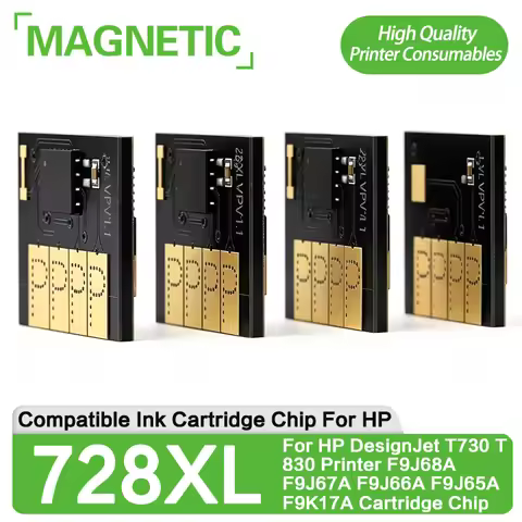 For HP 728XL Compatible Ink Cartridge Chip For HP DesignJet T730 T830 Printer F9J68A F9J67A F9J66A F
