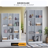 LUMA LIVING 12 Cube 8 Cube Bookshelf Bookcase 4 Tier File Cabinet White Color Cupboard Buku Rak Book