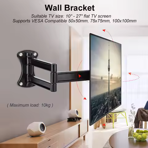 tv bracket swivel tv mount Wall Bracket Tilting Swivel Mount Stand Holder for 10-27 Inch Flat TV LED
