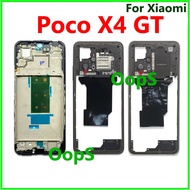 For Xiaomi Poco X4 GT Phone LCD Front Middle Frame Rear Bezel Plate Holder Housing