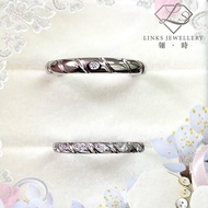 ［Real Moissanite］Can Pass Diamond Test 18K Gold Twill Pattern Couple Ring MRC003 Moissanite Couple R