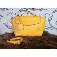 Brera Yellow Medium Satchel with Sling women's bags