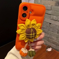 New 3D Fabric Sunflower Phone Case For Xiaomi 13T Pro Poco C75 C65 C61 C55 C51 C50 M7 M6 F6 F5 F4 Pl