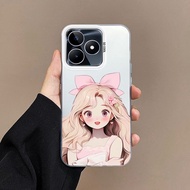 YBD Phone Case For OPPO A3X A5i A3 A60 5G A40 A40M Cure Girl Cartoon High-end Color Silver Hard Back