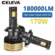 EKLEVA สำหรับรถยนต์หลอดไฟไฟหน้ารถมอเตอร์ไซค์แบบ Led Canbus 6000K สูง170W ประภาคาร9005 9006 9012 H1 H
