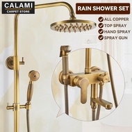 Calami All Copper Rain Shower Set European Retro Bathroom Shower Full Set with Shower Head CA144