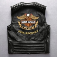 vest kulit jaket dan rompi kulit hdci jaket motor harley davidson - custom
