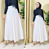 Skirt Palas Flowy Viral Cotton Italy / Italian Crepe Freesize/Plussize Skirt Muslimah Labuh Plain