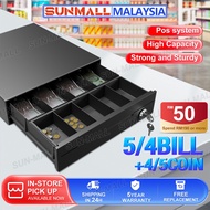 5 Compartment LARGE Duty Cash Drawer Box POS System Register RJ-11 Key Lock With 5 Bill 4 Coin Trays