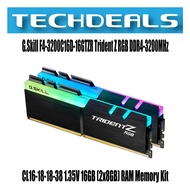 G.Skill F4-3200C16D-16GTZR Trident Z RGB DDR4-3200MHz CL16-18-18-38 1.35V 16GB (2x8GB) RAM Memory Kit