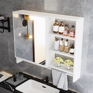 Bathroom Mirror Wall Mounted Washbasin Toilet Mirror Cabinet Bathroom Mirror with Storage Rack