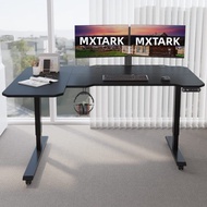 Mxtark 59 inches 1.5M Electric Standing Desk Single Motor Desk  Height Adjustable Stand  Desk Laptop Table Adjustable Desk 150cm  L shape with  wheels